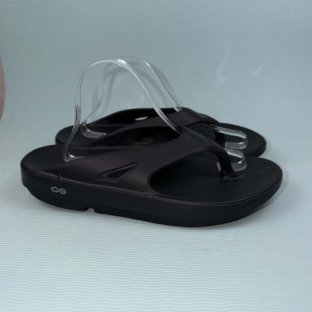 Oofos Ooriginal Sandals Men 10 Black Thong Flip Flop Recovery Sport Slip On Shoe